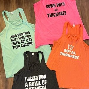 Lot of 4 Constantly Varied Gear Flowy Tanks-Bella Canvas Medium